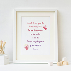 IMPRIMIBLE Oración Ángel de la guarda rosado