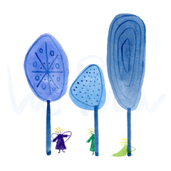 Árboles azules