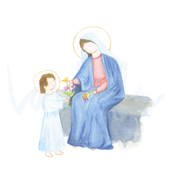 Jesús con flores a María (8 unidades)