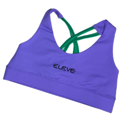 Top Eleve Roxo Alça Verde - Eleve Performance
