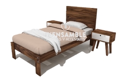 Recamara Individual, cabecera y 2 buros Nórdicos - comprar en línea