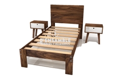 Recamara Individual, cabecera y 2 buros Nórdicos - D'Ensamble Muebles