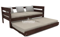 Canguro Cama Matrimonial/Matrimonial, C/ Respaldo Y Descansa Brazos. - D'Ensamble Muebles