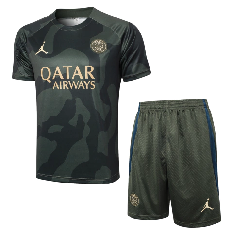 Conjunto PSG Camisa+Calção 24/25 Masculina Nike - Verde Militar