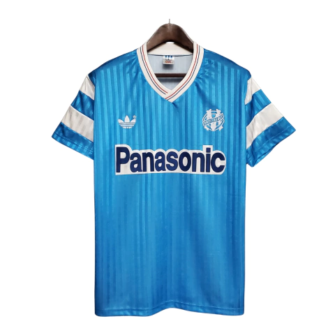 Camisa Olympique Marseille Retrô Away 1990 Torcedor Masculina - Azul