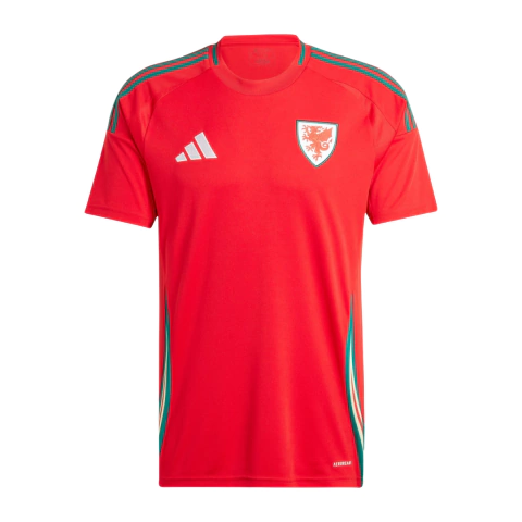 Camisa País de Gales Home 24/25 Torcedor Adidas Masculina - Vermelho