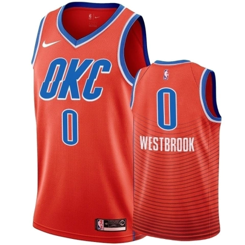 Regata Oklahoma City Thunder Russell Westbrook #0 Nike- Laranja