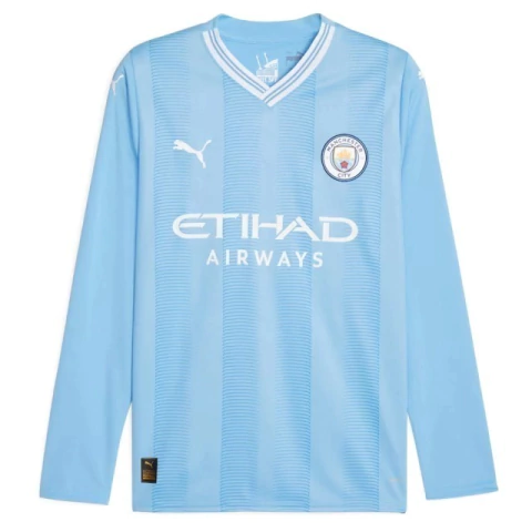 Camisa Manchester City Home 23/24 Torcedor Masculina Puma Manga Longa - Azul