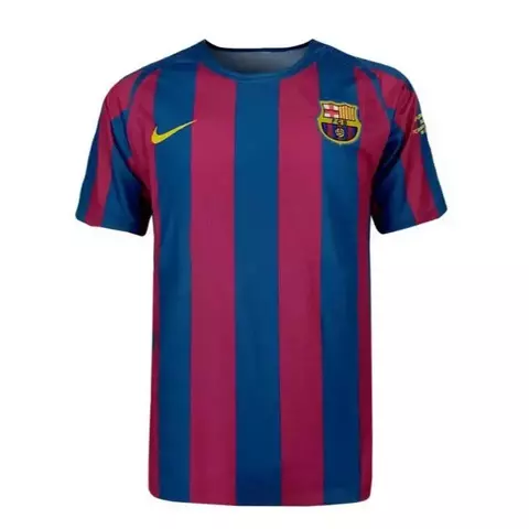 Camisa Barcelona Retrô Home 2006 Torcedor Nike Masculina - Azul e Gréna