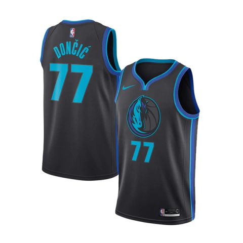 Regata Dallas Mavericks Luka Doncic #77 Nike 19/20 - Preto