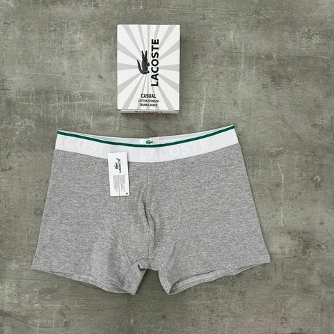 BOXER LACOSTE GRIS CON BLANCO