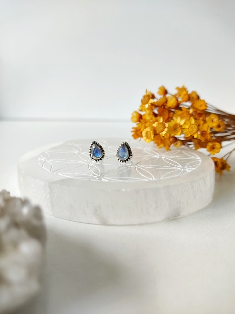 Pedra da Lua - Brinco Gota Facetada - comprar online