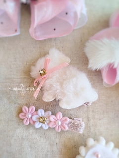 Hair Clips Coelhinho Pelúcia com flores - comprar online
