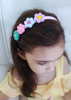 Tiara Flores pompons