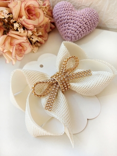 Laço na fita de Juta com laço de Strass - comprar online