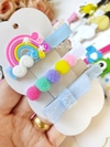 Kit Hair clips Arco-íris