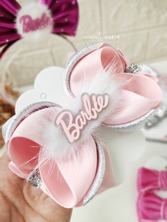 Laço G Rosa com Prata Barbie