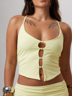 BL032 - Blusa Decote Lua - Amarelo Candy