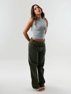 Imagem do BL053 - Blusa Decote Canoa - Cinza