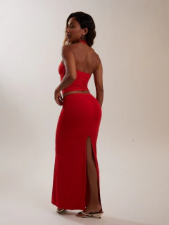 SA015 - Saia Longa Franzida - Vermelho na internet