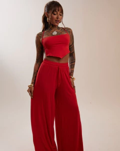CA006 - Calça Pantalona - Vermelho - comprar online