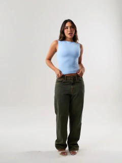 BL053 - Blusa Decote Canoa - Azul Candy - comprar online