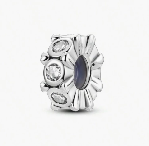 Charm brillo plateado