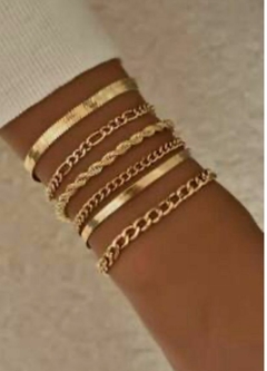 Set pulseras gold Lucy