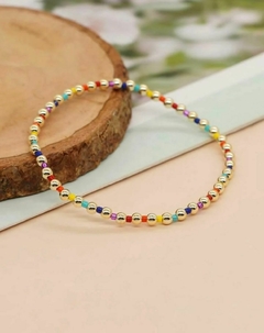 pulsera bolitas dorada