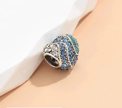 Charm para pulsera Corazon celeste