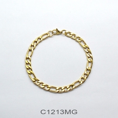 Pulsera eslabon dorada 3x2 C1213 en internet