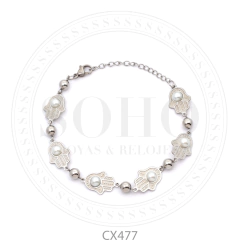 Pulsera manitos con perlas CX477 - comprar online