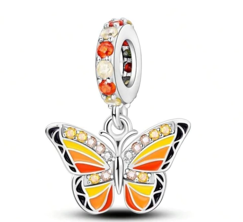 Charm mariposa naranja