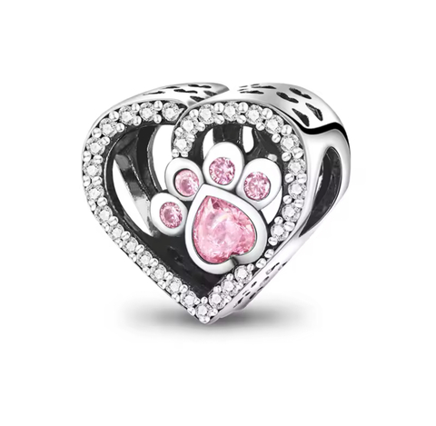 Charm paw corazon brillos - comprar online