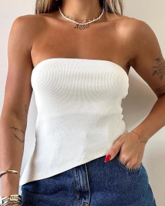 Blusa assimétrica tomara que caia - loja online