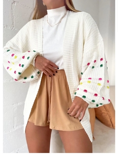 Cardigan TricoT mangas bolinhas - comprar online