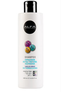 Shampoo - Cabellos débiles con tendencia a la CAIDA,Hidratante Fortalecedor con BIOTINA, PHANTENOL Y NICOTINAMIDA x 430 ml