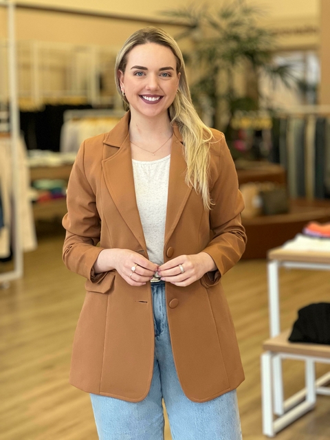BLAZER ALFAIATARIA CARAMELO