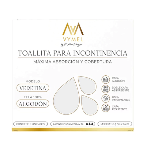 TOALLITA INCONTINENCIA - FLUJO INTENSO - REGULAR X 2 (BLANCA)