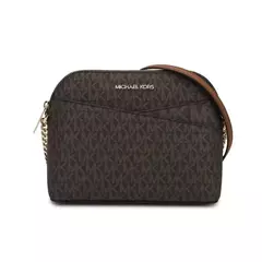 Bolsa Transversal Michael Kors Jet Set Crossbody Brown Monograma