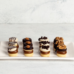 Alfajorcitos sable y dulce de leche con chocolate blanco y negro x12 unidades