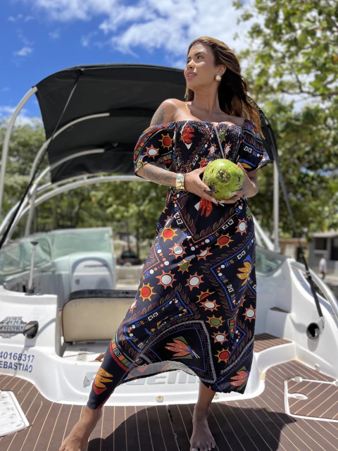 Vestido Maria Antonia - ESTAMPA VERÃO MEXICANO - comprar online