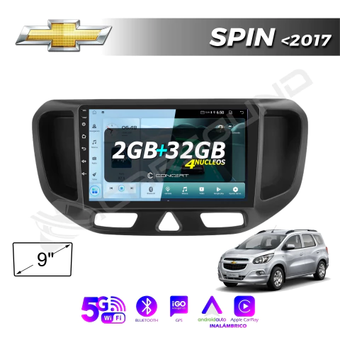 Multimedia Android 9"- 2GB/32GB - CHEVROLET SPIN hasta 2017