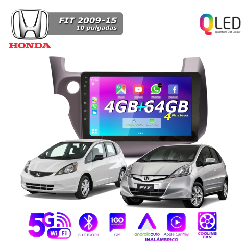 Multimedia Android 10" 4GB/64GB QLED - HONDA FIT 2009-15 - comprar online