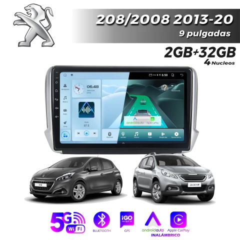 Multimedia Android 10" 2GB/32GB IPS - PEUGEOT 208 13-20 / 2008 2013-23 - comprar online
