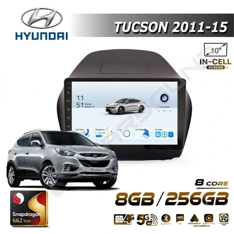 Multimedia Android 10" 8GB/256GB PREMIUM- HYUNDAI TUCSON 2011-15