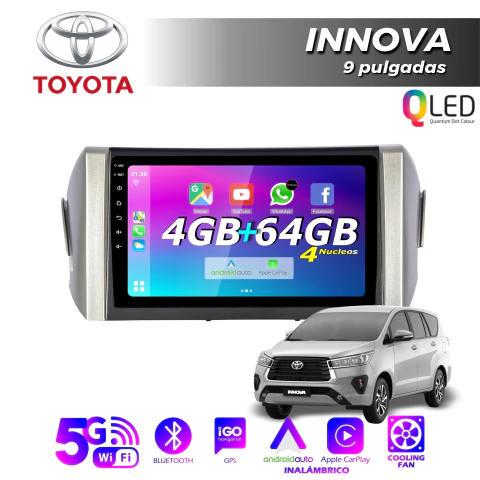 Multimedia Android 9" 4GB/64GB QLED - TOYOTA INNOVA - comprar online