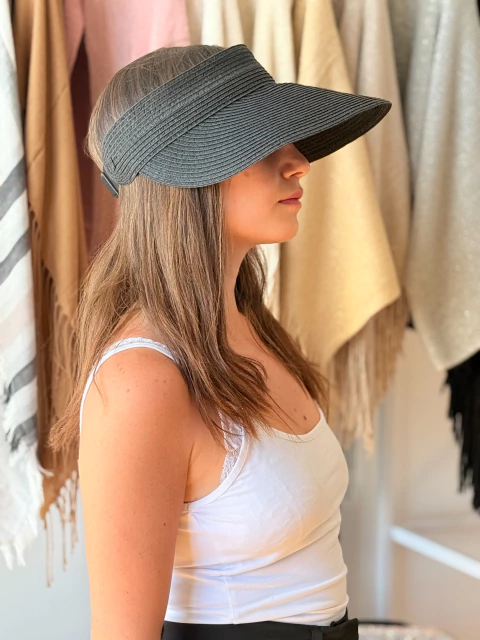 Visera rafia negra - comprar online