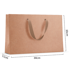 Sacola Kraft 23x34x11cm, Alça em Gorgurão na internet