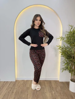 PIJAMA LONGO EM SUEDE CONFORT GABY RF 600 - Império íntimo
